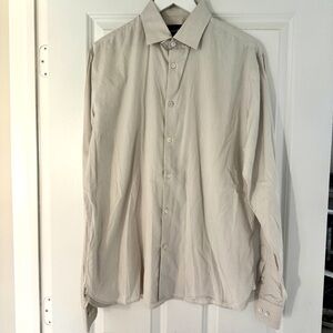 JOHN VARVATOS Classic Fit Button Down Pinstripe Shirt - 16.5